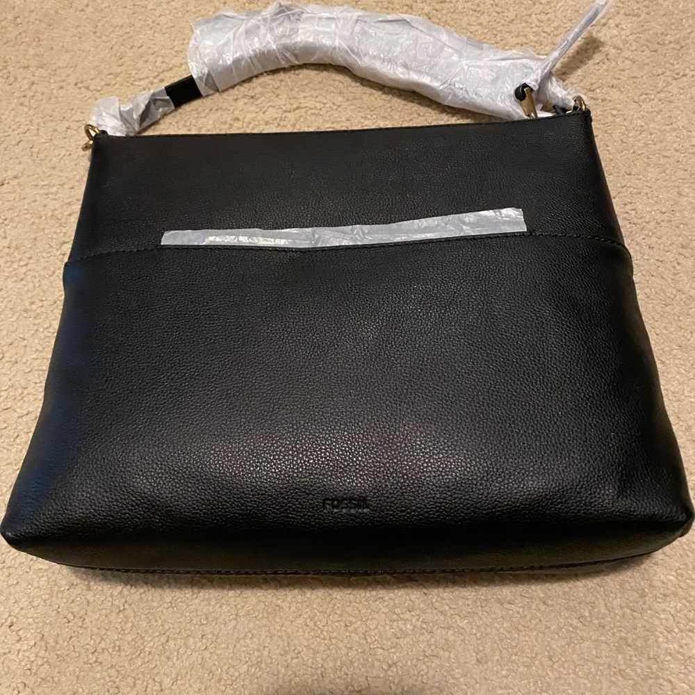Fossil purse bag NWT black leather crossbody
